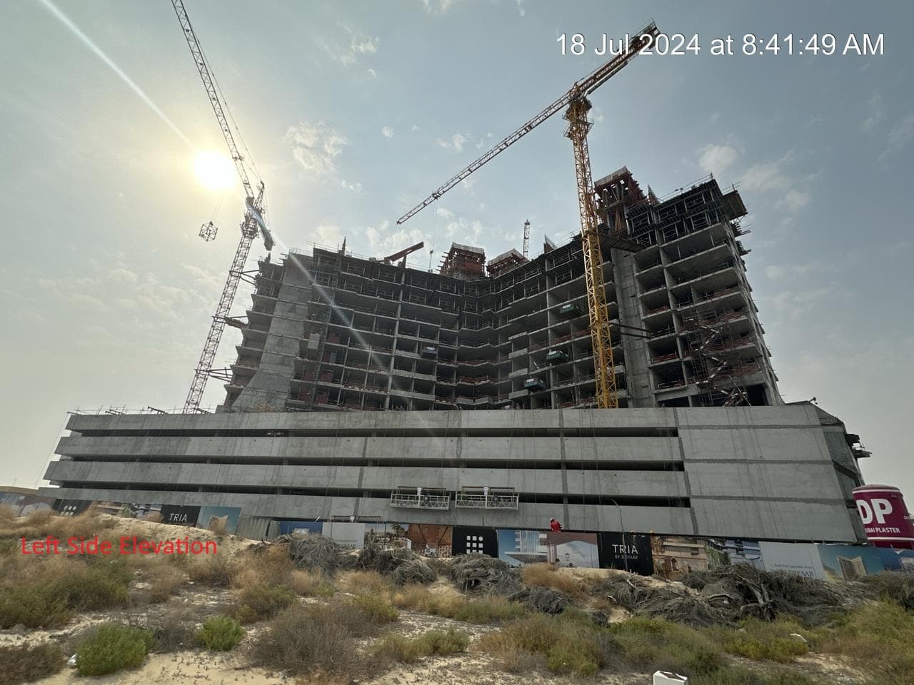 موقع بناء تريا من ديار، صورة تفتيش الدائرة رقم 5، 22 يوليو 2024